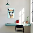 thumbnail image 4 of ZHONGYUTONG Alpaca Canvas Wall Art Animals With Glasses Pictures Funny Llama Artwork Cute Alpaca Painting for Kids Room Decor Framed (12.00" x 18.00"), 4 of 5