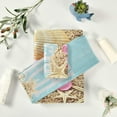 thumbnail image 6 of 3-Piece Towel Set,Tropical Summer Beach Bath Towel Sets, 1 Bath Towel, 1 Hand Towel, 1 Washcloth, Seashell Starfish Hawaii Flower Sand On Blue Absorbent Soft Towels Quick Drying for Bathroom, 6 of 7