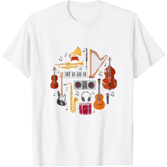 Classic Orchestral Instruments Colorful Kids Music Lover T-Shirt