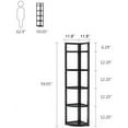 thumbnail image 6 of Tribesigns Corner Shelf stand,5 Tier Corner Bookshelf small Bookcase Plant Stand,Industrial Corner Storage Rack for Living Room Home Office Kitchen (Black), 6 of 7