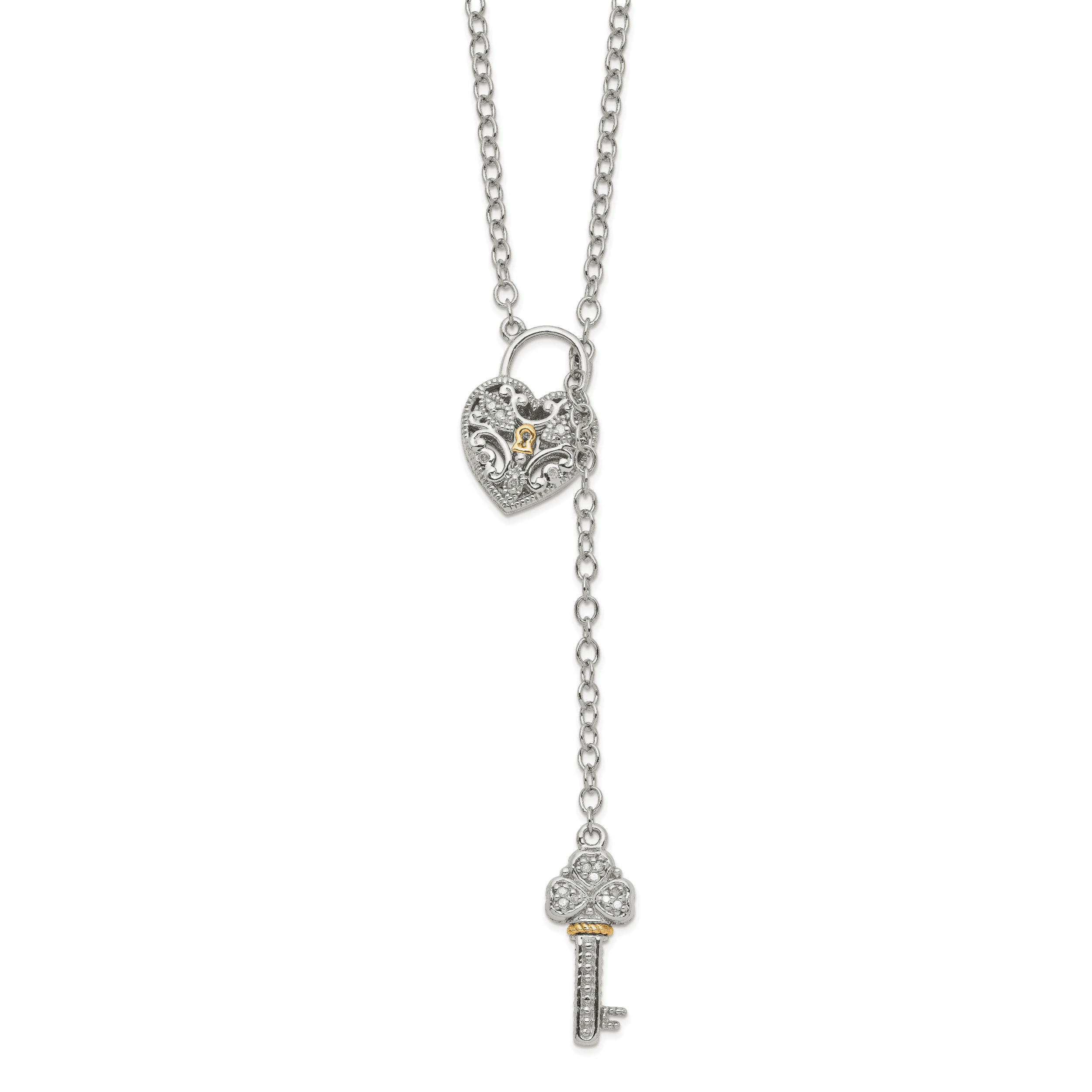 925 Sterling Silver Lock Key Pendant Love Charm Fashion