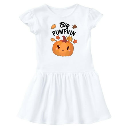 

Inktastic Big Pumpkin with Fall Leaves Gift Baby Girl Dress