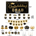 thumbnail image 2 of Graduation Decorations 2026 -Congrats Grad Banner Backdrop Flag,Hanging Swirl Balloons & Honeycomb Kit-Graduation Party Supplies for  Class of 2026 High School & College Celebrations (Black), 2 of 5