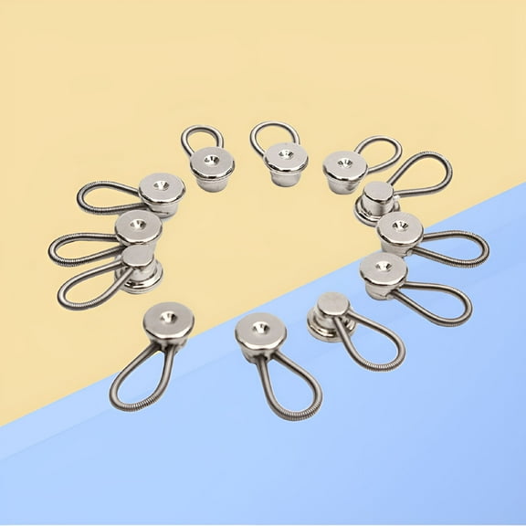 VANIDO Metal Extended Button Extender Collar Dress Shirts Neck Shirt Metal Extenders Elastic Buttons Extended(0.39X0.67X0.16Inches)