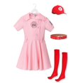 thumbnail image 6 of Women's A League of Their Own Costume | Dottie Baseball Costume with Embroidered Patches and Canvas Hat, Girls Baseball Costume, 6 of 9