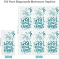 thumbnail image 2 of 150 Pack Disposable Bathroom Napkins Wash Your Hands Paper Napkins Bathroom Etiquette Guest Dinner Napkins Decorative Paper Hand towels for Bathroom Wedding Birthday Anniversary, Teal Blue, 2 of 7