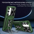 thumbnail image 3 of TECH CIRCLE Case for Samsung Galaxy S23 Back Cover with Magnetic Kickstand + Metal Ring Holder + Lens Cover, Shockproof Hybrid PC+TPU Covers [360° Rotating Bracket] [Corner Protection] - Dark Green, 3 of 8