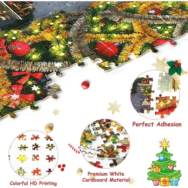 MISITU Puzzle di Natale regalo 100 pezzi per adulti puzzle 100 pezzi puzzle notte di Natale per bambini