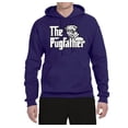 thumbnail image 2 of Wild Bobby,The Pugfather Funny Godfather Movie Logo Pug Parody, Father's Day, Unisex Graphic Hoodie Sweatshirt, Purple, Large, 2 of 3