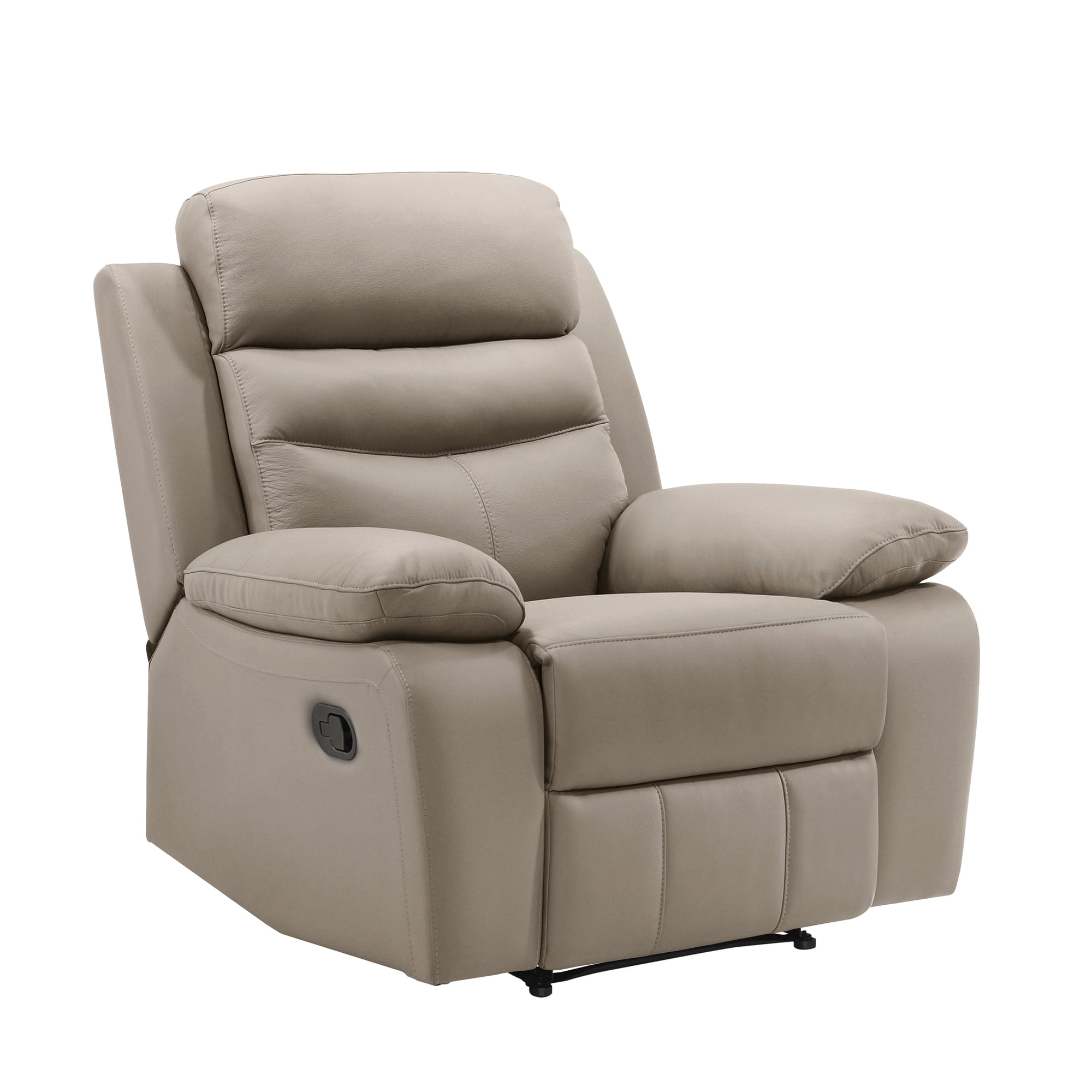 Reclining Chair Latte Leather Upholstered Plush Comfort Cushioning Modern Living Room Furniture 1Pc