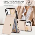 thumbnail image 3 of Allytechgroup iPhone 12 Mini Wallet Case, Ring Holder Stand Cards Slots Shockproof Retro Flip Back Cover Phone Case for Apple iPhone 12 Mini, White, 3 of 6