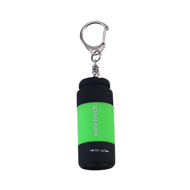 MasteelfCA Mini LED Keyring Flashlights Portable USB Rechargeable High-light Pocket Torch for Outdoor (Green)