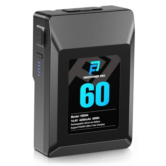 Batería de montaje en V FirstPower de 60 Wh (4200 mAh, 14,4 V) con cargador PD de 45 W