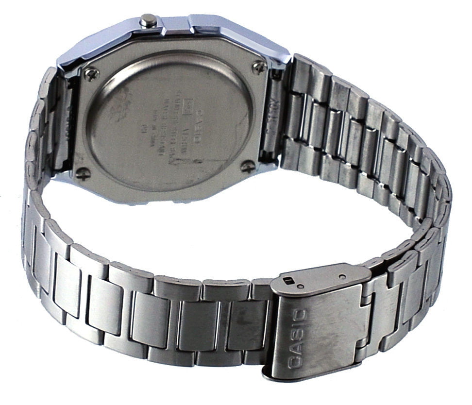 Casio A158WA-1 Vintage Metal Band Chronograph Alarm Digital Watch -