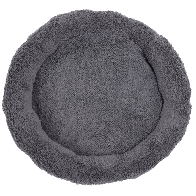 Nido de sueño profundo para mascotas, cojín de cama redondo para dormir mejorado, suave y transpirable, para gatos y perros, gris oscuro M