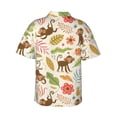 thumbnail image 3 of Balery Monkeys in the Jungle Print Men's Hawaiian Shirts Short Sleeve Beach Shirt Relaxed Fit Vacation Button Down Shirts-Large, 3 of 9