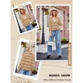 thumbnail image 6 of Xuanfei Women Striped Colorblock Lapel Collar V Neck Long Sleeve Knit Sweater, 6 of 6
