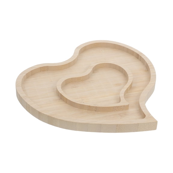 Masteelf Heart Shaped Wooden Tray Rustic Serving Platter for Snacks Candy Nuts and Fruits Wedding Valentine's Day