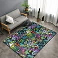 thumbnail image 2 of Artistic Graffiti Instrument Notes Shaggy Area Rug, Rugs for Living Room Bedroom Non Slip Door Mat Indoor Carpet Machine Washable Nursery Home Decor Floor Mats for Entryway 60x39in-#, 2 of 5