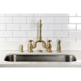 thumbnail image 3 of Kingston Brass KS7757AXBS English Country Bridge Kitchen Faucet with Brass Side Sprayer, Brushed Brass, 3 of 7