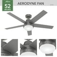 thumbnail image 5 of Hunter 52 inch Indoor Ceiling Fan with LED Light and Remote Control - Silver Modern Smart Ceiling Fan, Standard Mount, 5 Blades, For Bedroom, Living Room, or Kitchen - Aerodyne 51315, Matte Silver, 5 of 19