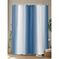 thumbnail image 4 of Fsddascl Lake Blue White Ombre Shower Curtain Set - 60" x 72" Washable Bathtub Curtain with 12 Hooks, Retro Minimalist Gradient Art Waterproof Fabric Stall Shower Curtains for Bathroom/Bathtub, 4 of 6