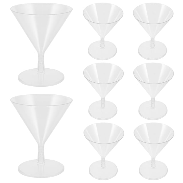 8 vasos de plástico para cóctel, copas de vino, vasos irrompibles, vasos de Martini, vasos de whisky.