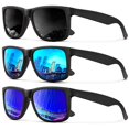 thumbnail image 1 of Gafas de sol KALIYADI polarizadas UV400 retro, 3 paquetes (negro y azul), 1 of 6