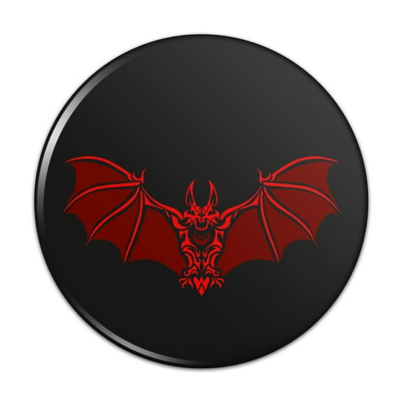 Bat Red Tribal Pinback Button Pin