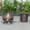 Brown, variant on LeisureMod Walbrooke Modern Round Fire Pit Table and Tank Holder with Powder Coated Aluminum for Patio and Backyard Garden (Black)