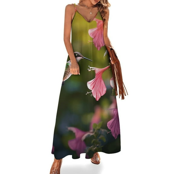 Flower Hummingbird Fine Art Sleeveless Dress Summer Dress Woman 2025