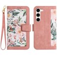 thumbnail image 1 of Compatible with Samsung Galaxy S23 5G Vintage Flower Wallet Case Magnetic Closure Cover with Card Slots, 1 of 5