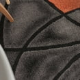 thumbnail image 4 of Masada Rugs Masada Rugs 5'x5' Round Modern Contemporary Round Area Rug in Orange, Gray, and Black, 4 of 10