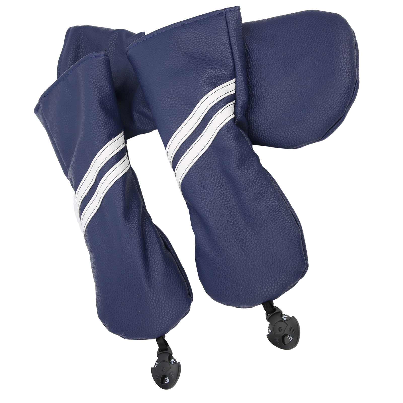 Yajisi Premium Golf Wood Headcover Set Blue Stripes Hybrid Protection Covers for Driver 1 3 5 Woods (14.2 inches / 36 cm)