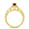 thumbnail image 5 of 10k Yellow Gold Oval Garnet And Diamond Ring, 5 of 6