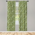 thumbnail image 3 of Ambesonne Skull Curtains, Sketchy Spooky Camouflage, Pair of 28"x84", Pale Green Pale Brown, 3 of 5