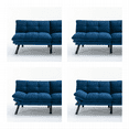 thumbnail image 6 of PAPROOS Convertible Sofa Bed, 67'' Futon Sofa Bed, Upholstered Sofa Bed Couch, Foladable Sofa Chair, Loveseat Sleeper Sofa for Small Space, Apartment, Living Room, Blue, 6 of 10