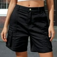 thumbnail image 2 of Bermuda Shorts for Women Cargo Shorts Knee Length Shorts Casual Pants (Black XL), 2 of 5