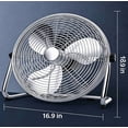 thumbnail image 3 of Yardvibe Heavy Duty Floor Fan, 18.9"x16.9" 3-Speed with Wall-Mounting System, 4650 CFM High Velocity, Industrial Shop Fan for Commercial, Garage & Greenhouse (C), 3 of 6
