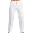 thumbnail image 5 of Men‘s Spring and Summer New Solid Color Linen Slant Pocket Loose Casual Trousers, 5 of 5