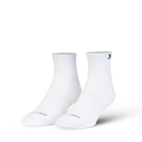 ODD SOX Basix White Quarter Socks, Men Women, Athletic, Lightweight, 3 Pack