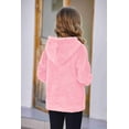 thumbnail image 6 of Arshiner Girls Hoodie Sherpa Fleece Pullover Hooded Sweatshirt for Girl Button Up Casual Outerwear Coat With Pockets, 6 of 8