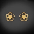 thumbnail image 5 of GIALLO | Aretes de oro 14K broquel 2 Flores oro amarillo GIALLO Para bebés, niñas y mujeres, 5 of 5