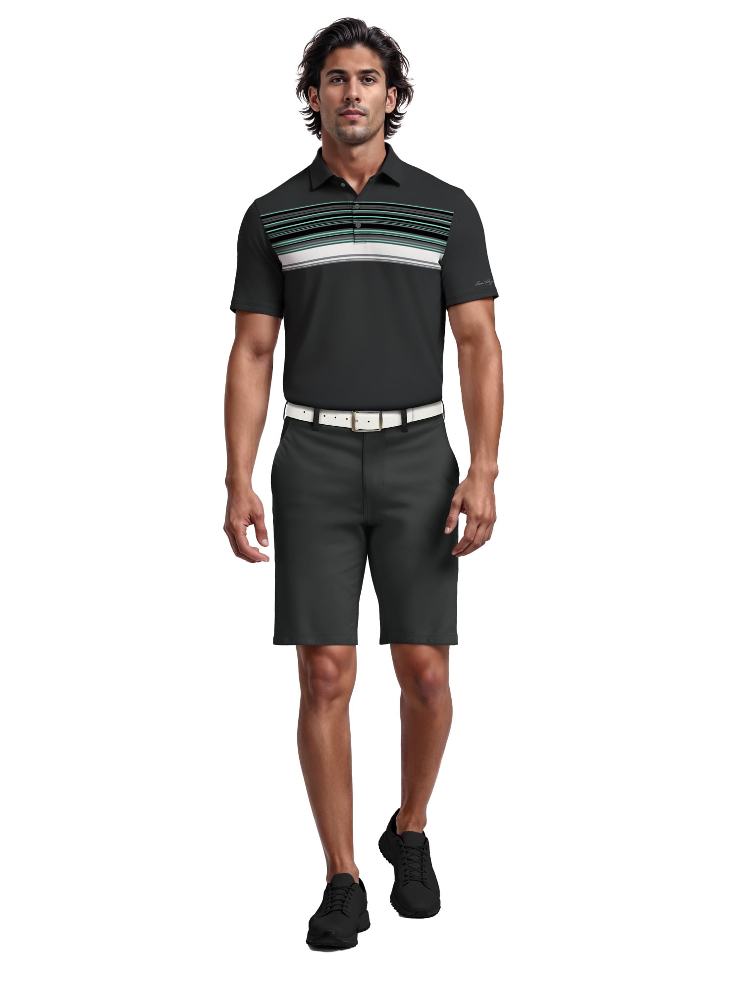 Ben Hogan Men's & Big Men's Chest Printed Golft Polo, Sizes S-5XL