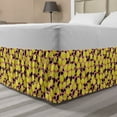 thumbnail image 1 of Lemons Bed Skirt, Abstract Citrus Leaves Rhythmic Fruits Energetic Summer Art, Elastic Bedskirt Dust Ruffle Wrap Around for Bedding Decor, 4 Sizes, Coral Pastel Yellow, by Ambesonne, 1 of 2