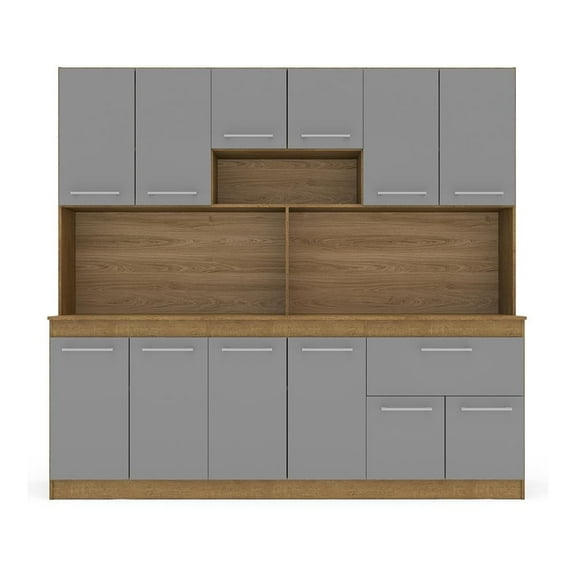 Cocina Integral Mobi Argelia 1.77 m en color gris con cafe