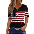 thumbnail image 1 of Blusas de Verano de las Mujeres Casual Gradiente Manga Corta V-Cuello Superior, Ligera Imitación de Tela de Estante para la Primavera Y el Verano Diario Y de Fiesta, 1 of 5