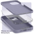 thumbnail image 5 of Designed for iPhone 14 Plus Case with Screen Protector and Camera Protection, Liquid Silicone Phone Case with Soft Microfiber Lining (Lavender Gray), 5 of 14