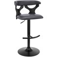 thumbnail image 1 of Armen Living Ruth 25 - 33" Faux Leather/Wood Swivel Bar Stool in Gray/Black, 1 of 9