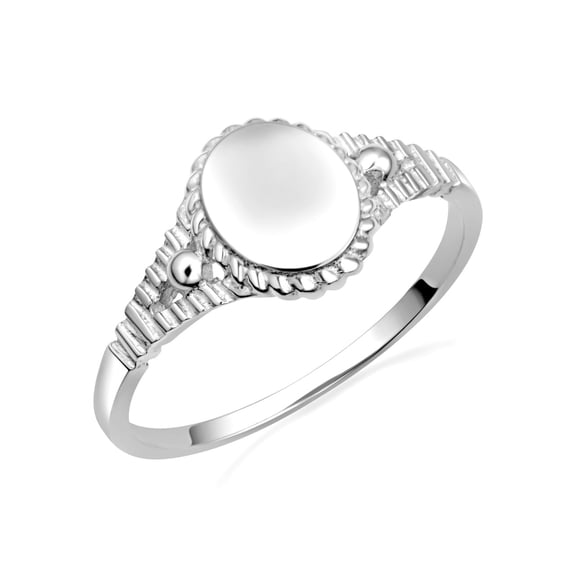 925 Sterling Silver Oval Signet Ring - Engravable Jewelry- Size 12